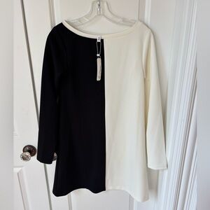 Chic Two-Tone Black and White Dress